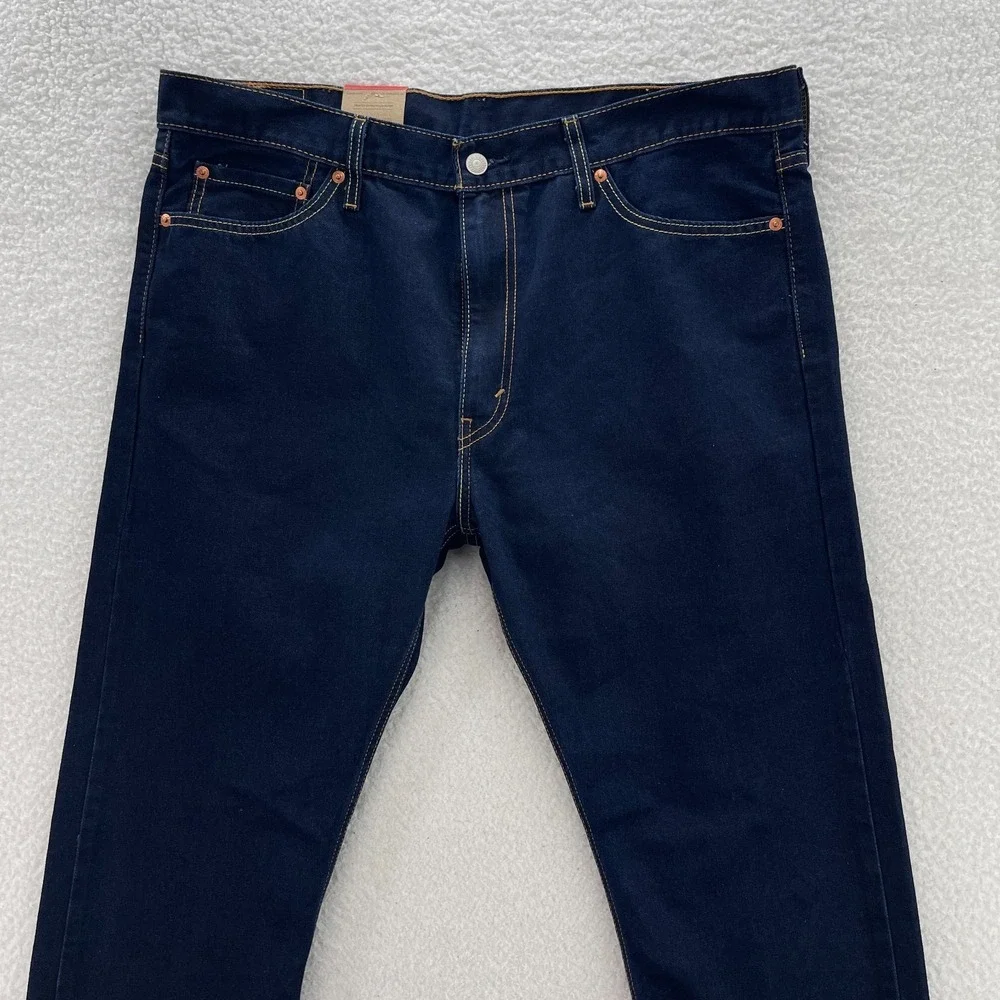 Levis 513 Jeans Mens 38x32 Blue Slim Straight Jeans Indigo Denim Preppy Grunge